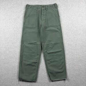 Mother Pants Women's 27 Green Patch Pocket High Rise Ankle Raw Hem OG 107 Army